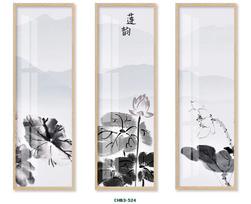 Đầm sen - tranh vẽ đen trắng CHB3-524